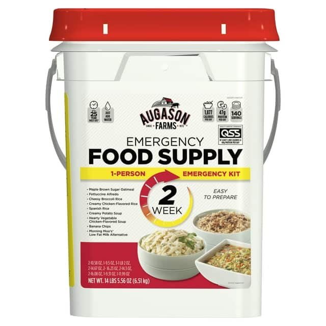 Product details Augason Farms 2-Week 1-Person Emergency Food Supply provides a convenient solution for quickly building your emergency food supply. Its long shelf life and grab-and-go convenience allow for long-term storage and easy access in the event of an emergency. Included in the food supply is a variety of great-tasting emergency foods such as Fettuccine Alfredo, Maple Brown Sugar Oatmeal, and delicious dry soup mixes like Creamy Potato Soup. You’ll also enjoy a dehydrated fruit snack and Morning Moo’s® Lowfat Milk Alternative (a family-favorite powdered milk beverage!). Family owned and operated since 1972, Augason Farms believes that great taste is a tradition worth preserving. Crafted with a focus on flavor and nutrition, their emergency food and water products are manufactured to the highest standards. Whether stored for emergencies or enjoyed as everyday meals, Augason Farm’s shelf-stable food and water products are guaranteed for quality and taste every time. No washing, peeling, slicing, or dicing Enjoy out of the package for an on-the-go snack Add to smoothies, cereals, desserts, salads, and more Boosts the calories and protein in your existing emergency food supply Soft-sided pouches are convenient and budget-friendly Easy to prepare meals Emergency Food