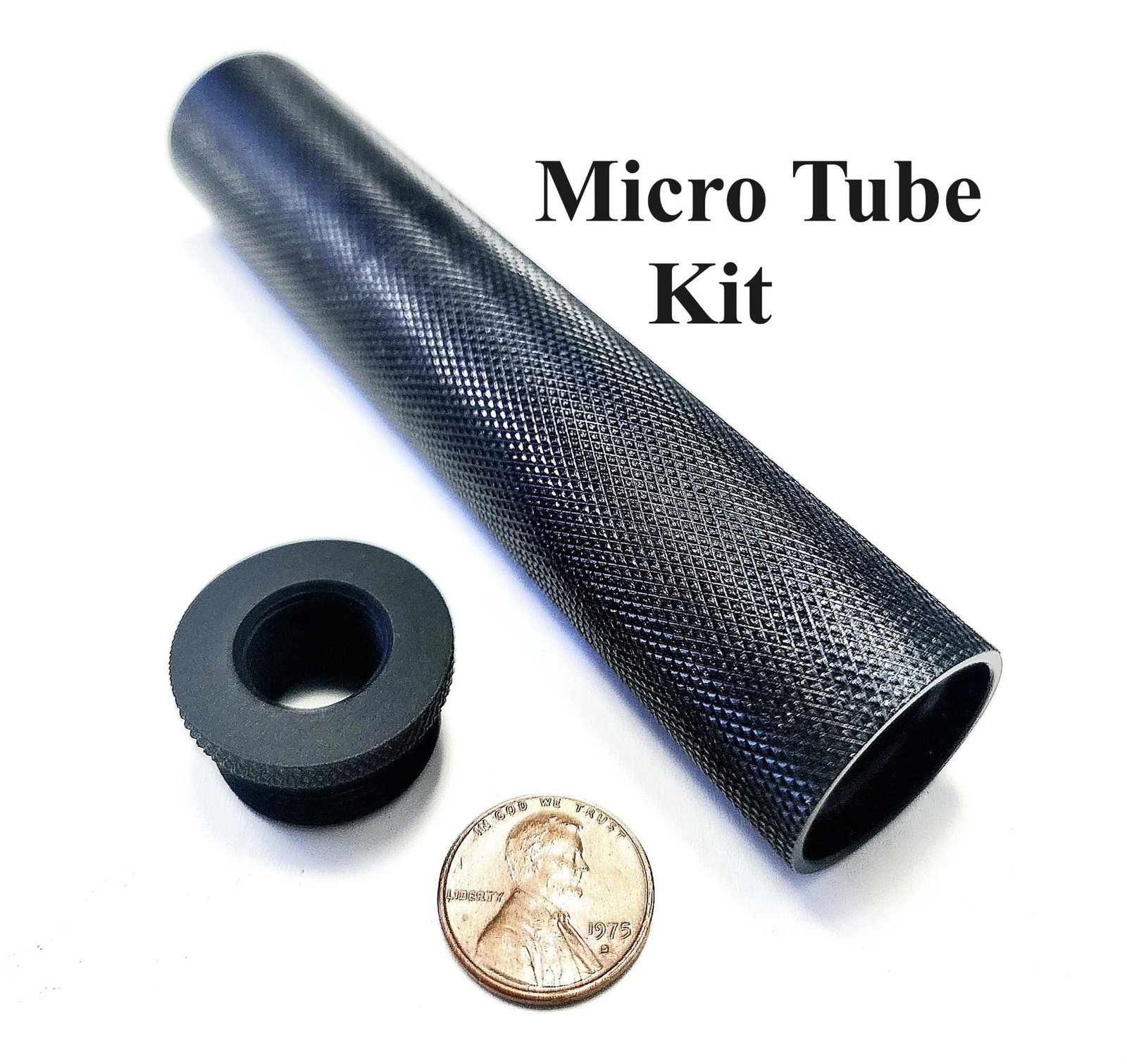 Titanium D Size Barrel Adapter 1/2x28 aluminum solvent trap — solvent traps for AR-15 / .223 / 5.56, also common on .22LR. Image for solvent trap builds.