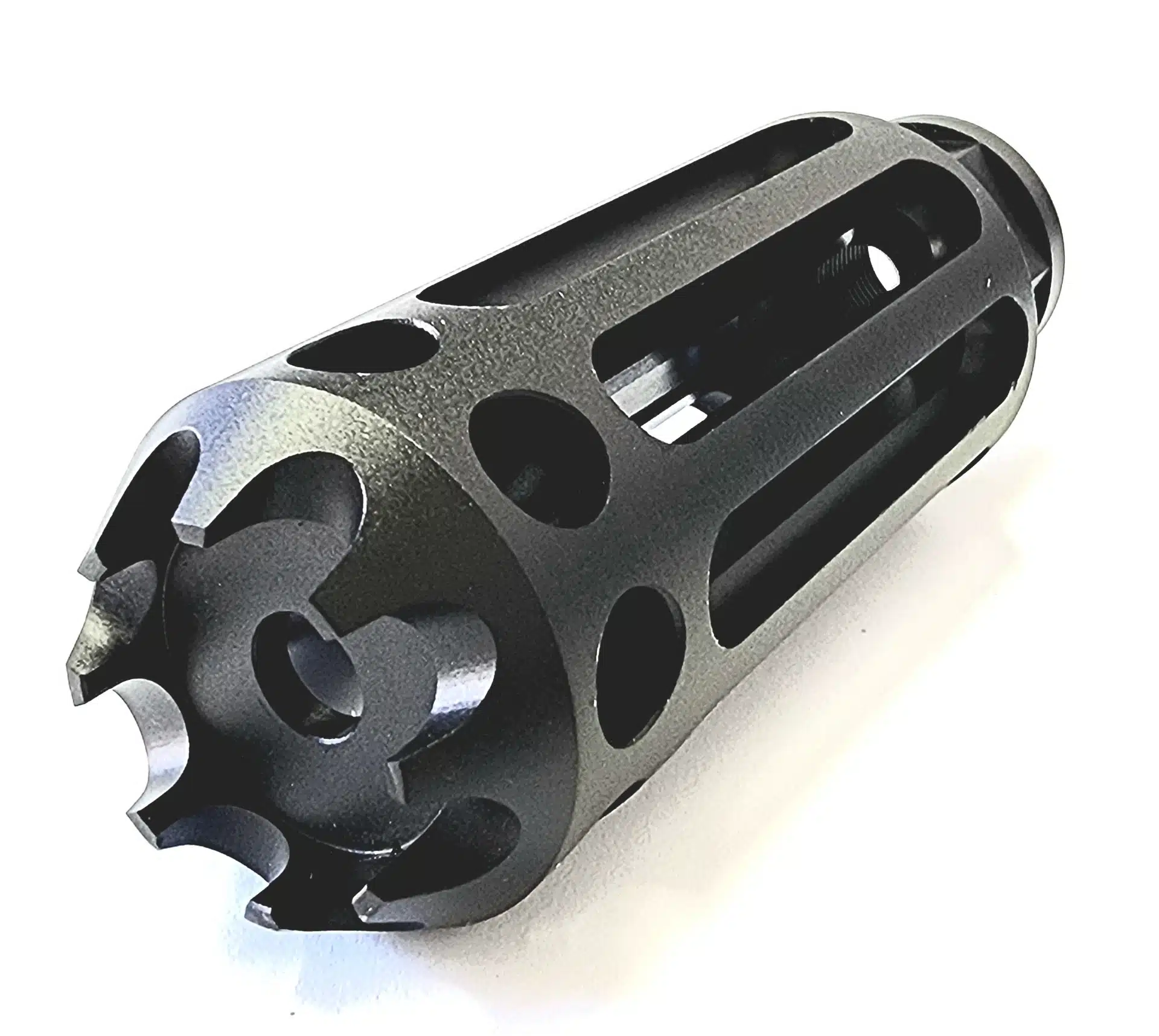 Titanium Micro Thread Connector 1/2x28 buy solvent trap — solvent trap adapters for AR-15 / .223 / 5.56, also common on .22LR. Image for solvent trap builds.