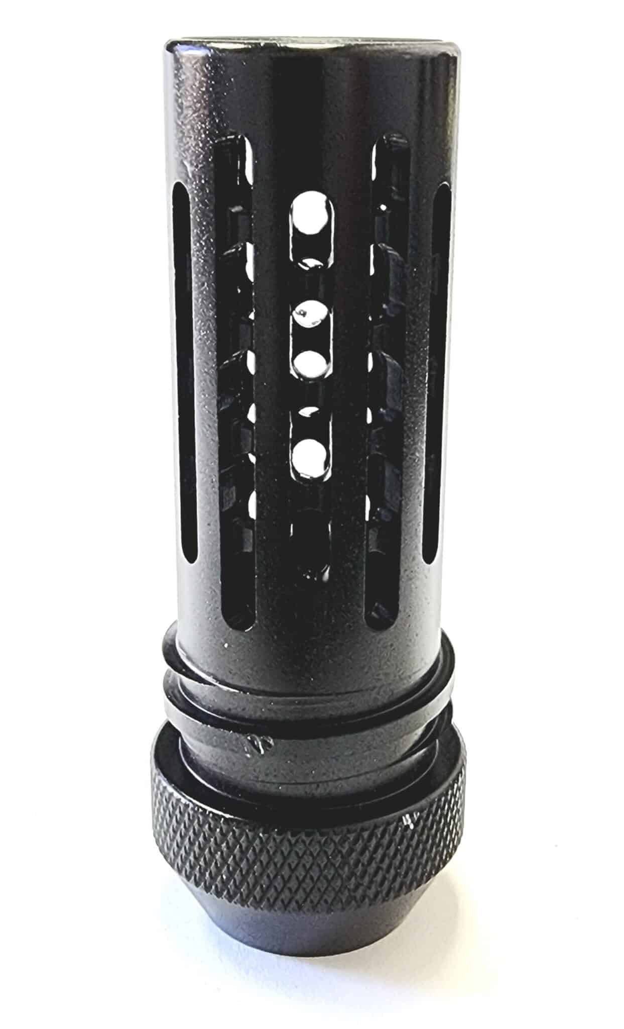 Titanium D Size Thread Adapter 1/2x28 modular solvent trap — solvent trap end cap for AR-15 / .223 / 5.56, also common on .22LR. Image for solvent trap builds.