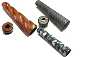 Stainless Steel D Size Thread Connector 1/2x28 solvent trap tubes — 22lr solvent trap for AR-15 / .223 / 5.56, also common on .22LR. Image for solvent trap builds.