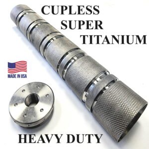 Titanium D Size Barrel Adapter 1/2x28 solvent trap adapter — c cell solvent trap for AR-15 / .223 / 5.56, also common on .22LR. Image for solvent trap builds. — sometimes called a suppressor, conversion requires approved ATF Form 1.
