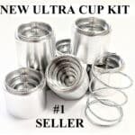 D Sized Ultra Stepped Aluminum Solvent Trap Cups Kit 7 per Kit and Spring