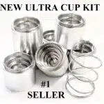 D Sized Ultra Stepped Aluminum Solvent Trap Cups Kit 7 per Kit and Spring