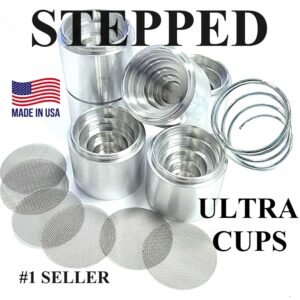 D Sized Ultra 7X Stepped Aluminum 1 Solvent Trap And Dry Storage Cups ( #1 Seller)