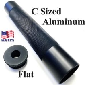 Titanium D Size Barrel Adapter 1/2x28 d cell solvent trap — solvent trap tubes for AR-15 / .223 / 5.56, also common on .22LR. Image for solvent trap builds.