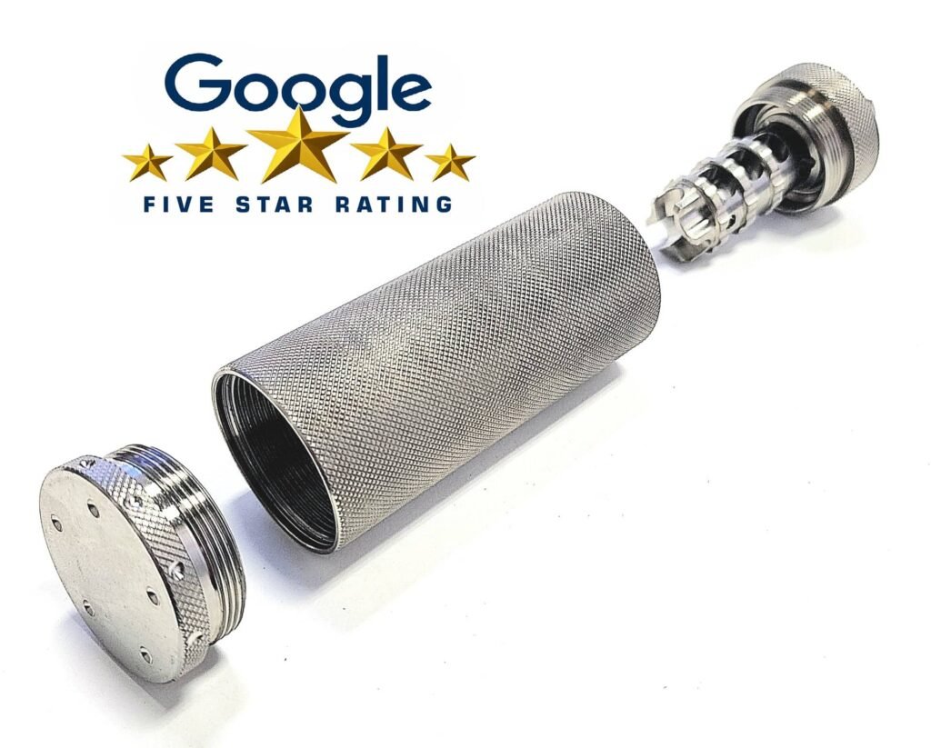 Titanium D Size Barrel Adapter maglite solvent trap — 22lr solvent trap for multi-caliber platforms. Image for solvent trap builds.