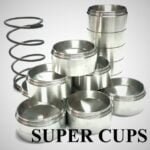 D Sized Aluminum Solvent Trap or Dry Storage Cups Kit with 14 Cups and Spring