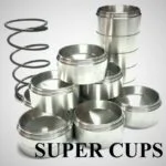 D Sized Aluminum Solvent Trap or Dry Storage Cups Kit with 14 Cups and Spring