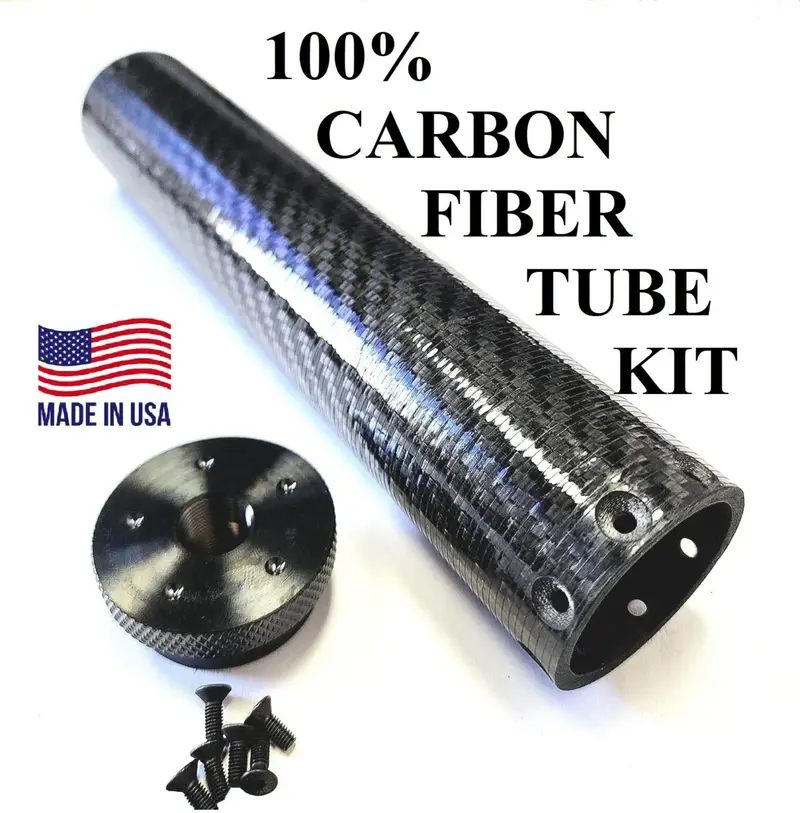 9-layer cross pattern 100% carbon fiber solvent trap tube - lightweight firearm cleaning tube