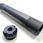 Stainless Steel Micro Thread Adapter 1/2x28 d cell solvent trap — storage tube for AR-15 / .223 / 5.56, also common on .22LR. Image for solvent trap builds.