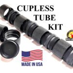 Titanium D Size Barrel Adapter 1/2x28 solvent trap tubes — solvent trap kits for AR-15 / .223 / 5.56, also common on .22LR. Image for solvent trap builds.
