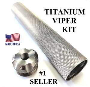 Titanium D Size Thread Protector 1/2x28 solvent trap kit — storage tube for AR-15 / .223 / 5.56, also common on .22LR. Image for solvent trap builds.