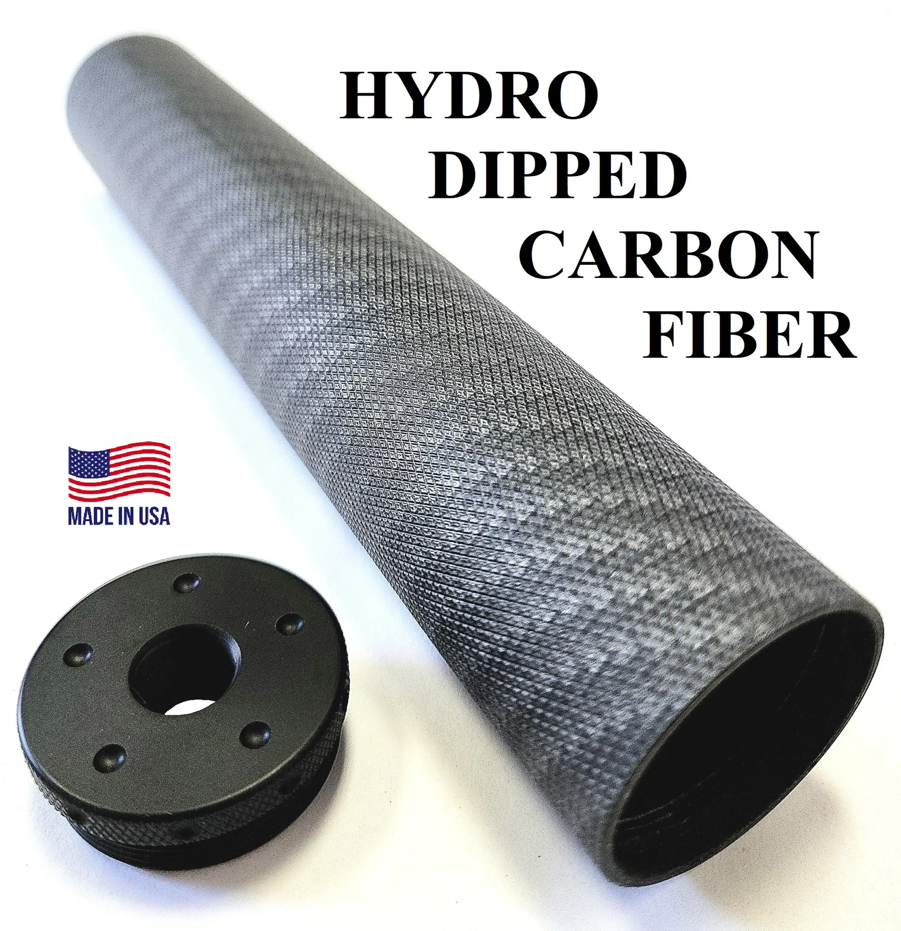 Titanium D Size Barrel Adapter 1/2x28 solvent trap — solvent trap tubes for AR-15 / .223 / 5.56, also common on .22LR. Image for solvent trap builds.