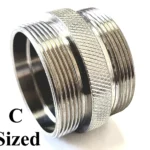 Titanium D Size Thread Connector 1/2x28 solvent trap tube — solvent trap tubes for AR-15 / .223 / 5.56, also common on .22LR. Image for solvent trap builds.
