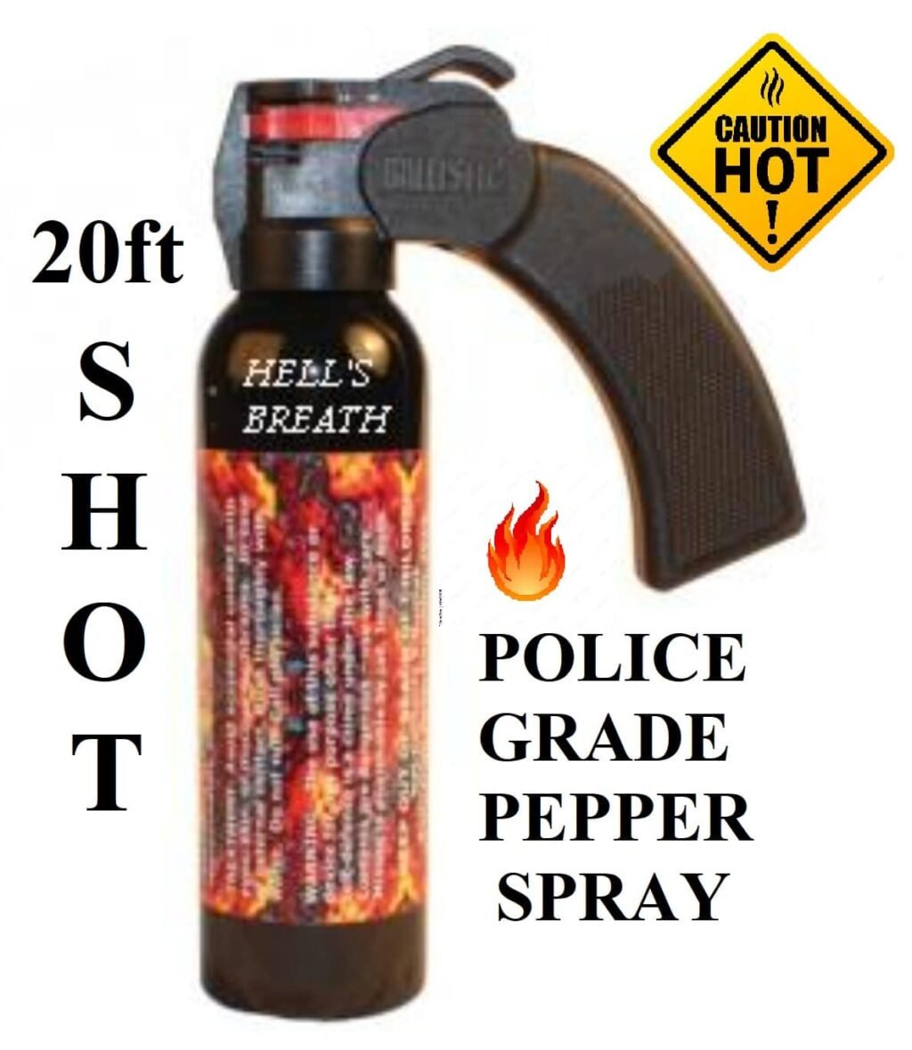 HELL'S BREATH 1 POUND LONG RANGE RIOT & CROWD CONTROL PEPPER SPRAY GUN