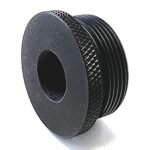 Titanium D Size Thread Protector 1/2x28 ar15 solvent trap — stainless steel solvent trap for AR-15 / .223 / 5.56, also common on .22LR. Image for solvent trap builds.