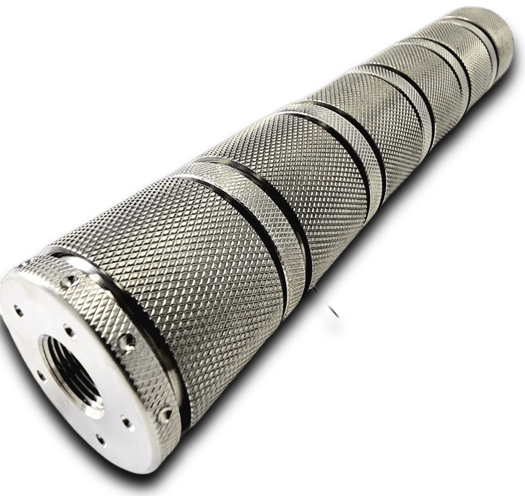 Titanium D Size Barrel Adapter 1/2x28 storage cups — solvent traps for AR-15 / .223 / 5.56, also common on .22LR. Image for solvent trap builds.