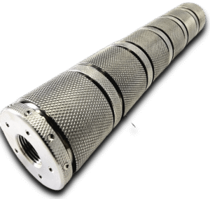 Titanium D Size Barrel Adapter 1/2x28 storage cups — solvent traps for AR-15 / .223 / 5.56, also common on .22LR. Image for solvent trap builds.