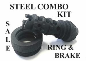Titanium D Cell Barrel Adapter 1/2x28 solvent trap parts — d cell solvent trap for AR-15 / .223 / 5.56, also common on .22LR. Image for solvent trap builds.