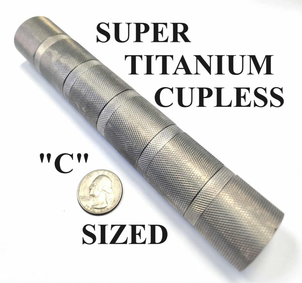 Titanium D Size Thread Connector 1/2x28 solvent trap kit — maglite adapter for AR-15 / .223 / 5.56, also common on .22LR. Image for solvent trap builds.