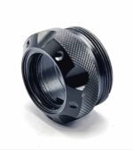 Titanium D Size Thread Adapter 1/2x28 22lr solvent trap — maglite cups for AR-15 / .223 / 5.56, also common on .22LR. Image for solvent trap builds.