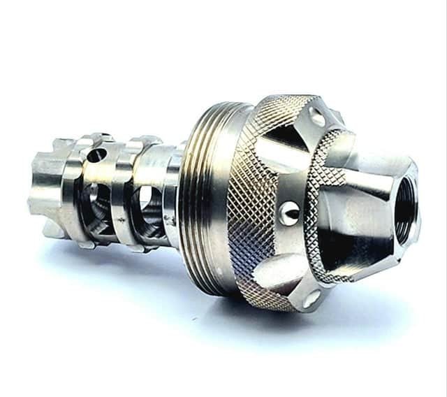 Titanium D Size Thread Protector 1/2x28 ar 15 solvent trap — d cell solvent trap for AR-15 / .223 / 5.56, also common on .22LR. Image for solvent trap builds.