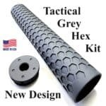 D Sized Solvent Trap HEX Tube and 1/2 x 28 Adapter Kit finished in Light Absorbing Tactical Grey