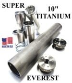 Titanium D Size Thread Connector 1/2x28 maglite adapter — buy solvent trap for AR-15 / .223 / 5.56, also common on .22LR. Image for solvent trap builds.