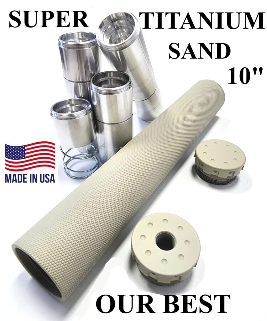 Titanium D Size Thread Connector 1/2x28 titanium solvent trap — maglite solvent trap for AR-15 / .223 / 5.56, also common on .22LR. Image for solvent trap builds. — sometimes called a silencer, requires ATF Form 1 approval for suppressor conversion.