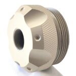 Titanium D Size Thread Adapter 1/2x28 storage tube — c cell solvent trap for AR-15 / .223 / 5.56, also common on .22LR. Image for solvent trap builds. — sometimes called a muffler, not sold as a silencer — legal conversion requires Form 1.